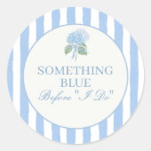Trendy Blauwe Hortensia Bruidsdouche Ronde Sticker (Voorkant)