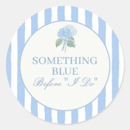 Trendy Blauwe Hortensia Bruidsdouche Ronde Sticker