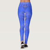 Trendy blauwe hypnotische wervelingen patroon leggings (Achterkant)