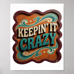Trendy Blauwe KEEPIN' IT CRAZY Print