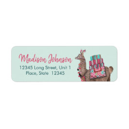 Trendy blauwe Lama | Baby Shower Etiket