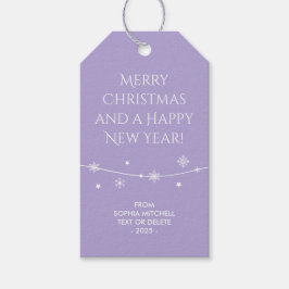 Trendy - Blauwe Lavendel - Sneeuwvlok cadeau Label Cadeaulabel