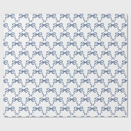 Trendy blauwe lintbogen cadeaupapier (Vlak)