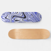 Trendy Blauwe Marmer Draaikolk Persoonlijk Skateboard (Horizontaal)