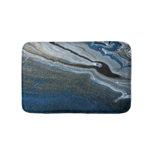 Trendy Blauwe Marmer Patroon Badmat