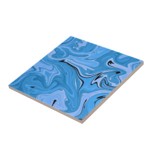 Trendy blauwe marmeren steen - Abstracte textuur Tegeltje