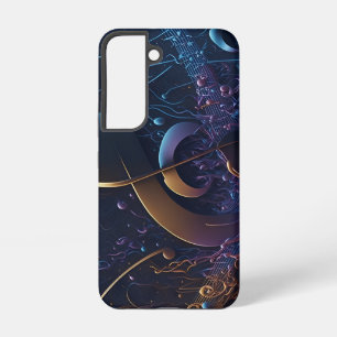 Trendy Blauwe Muzieknoten Samsung Galaxy Hoesje