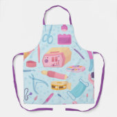 Trendy Blauwe & Roze Nagelverzorging Diensten Gere Schort (Voorkant)