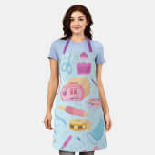 Trendy Blauwe & Roze Nagelverzorging Diensten Gere Schort (Gedragen)