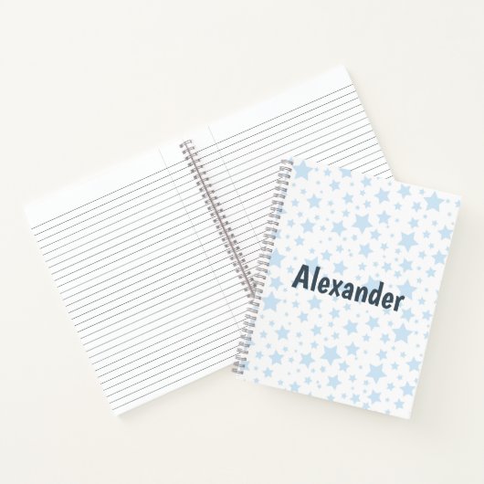 Trendy blauwe sterren notitieboek (Binnen)