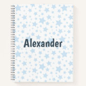 Trendy blauwe sterren notitieboek (Voorkant)