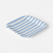 Trendy Blauwe Streep Papieren Bordje (Gebogen)