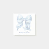 Trendy blauwe strik gepersonaliseerd met naam en m post-it® notes (Voorkant)