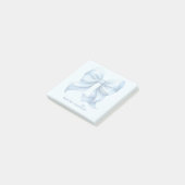 Trendy Blauwe Strik Met Naam Monogram Personalized Post-it® Notes (Schuin)