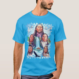 Trendy Blauwgroen Blauw Beroemde Indianen Mannen T-shirt