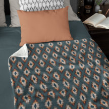 Trendy Blauwgroen Blauw Oranje Donkerbruin Tribal 