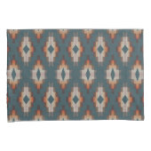 Trendy Blauwgroen Blauw Oranje Donkerbruin Tribal Kussensloop (Voorkant-Rechts)