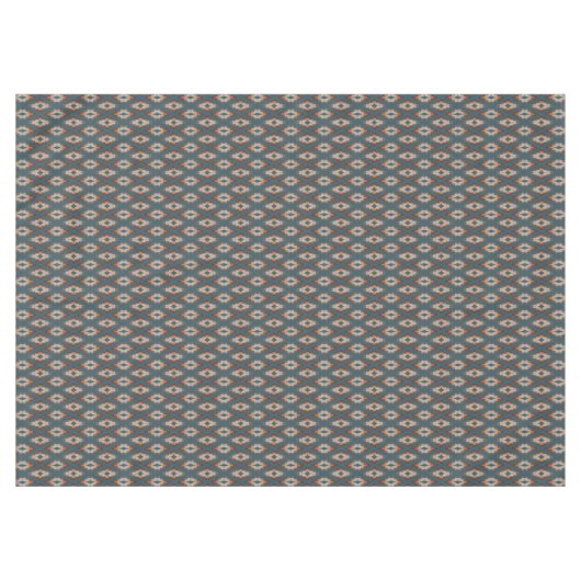 Trendy Blauwgroen Blauw Oranje Donkerbruin Tribal Tafelkleed (Voorkant (Horizontaal))