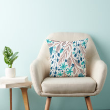 Trendy Blauwgroen Blauw Roze Blush White Floral Mo