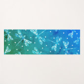 Trendy blauwgroen blauwe waterverf ombre libellen yogamat (Voorkant (horizontaal))
