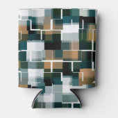 Trendy Blauwgroen Bruin Witte Pset Blikjeskoeler (Voorkant)