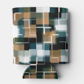 Trendy Blauwgroen Bruin Witte Pset Blikjeskoeler (Achterkant)