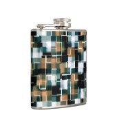 Trendy Blauwgroen Bruin Witte Pset Heupfles (Rechts)