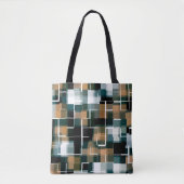 Trendy Blauwgroen Bruin Witte Pset Tote Bag (Voorkant)