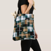 Trendy Blauwgroen Bruin Witte Pset Tote Bag (Dichtbij)