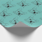 Trendy Blauwgroen Bulldog Bull Dog Cadeaupapier (Hoek)
