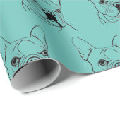 Trendy Blauwgroen Bulldog Bull Dog Cadeaupapier (Rol Hoek)