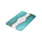 Trendy Blauwgroen en Zwart Abstract Art Alcohol In Badmat (Gekanteld)