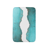 Trendy Blauwgroen en Zwart Abstract Art Alcohol In Badmat (Voorkant Verticaal)