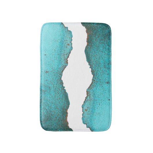 Trendy Blauwgroen en Zwart Abstract Art Alcohol In Badmat (Voorkant Verticaal)