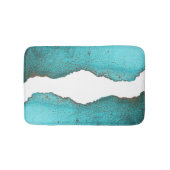 Trendy Blauwgroen en Zwart Abstract Art Alcohol In Badmat (Voorkant)