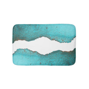 Trendy Blauwgroen en Zwart Abstract Art Alcohol In Badmat