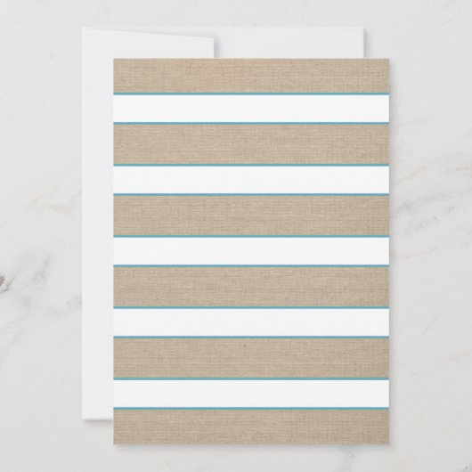 Trendy Blauwgroen + gestript canvas Baptisme-uitno Kaart (Achterkant)