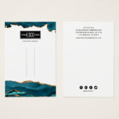 Trendy Blauwgroen & Gold Agate Hair Clip Display Visitekaartje (Voorkant /achterkant)