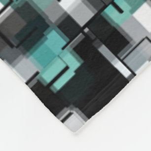 Trendy Blauwgroen Green White Cool Fleece Blanket Deken