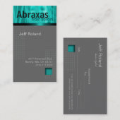 Trendy Blauwgroen grijs Visitekaartje "Abraxas" Afsprakenkaartje (Voorkant / Achterkant)