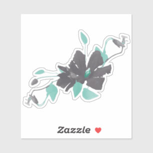 Trendy Blauwgroen grijze Waterverf Sticker
