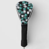 Trendy Blauwgroen Groen Blauw Wit Abstract Plays Golfheadcover (Voorkant)