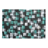Trendy Blauwgroen Groen Blauw Wit Abstract Plays Kussensloop (Achterkant)