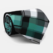 Trendy Blauwgroen Groen Blauw Wit Abstract Plays Stropdas (Opgerold)