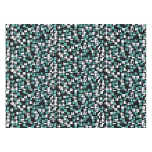 Trendy Blauwgroen Groen Blauw Wit Abstract Plays Tafelkleed (Voorkant (Horizontaal))