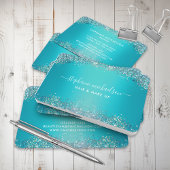 Trendy Blauwgroen Holografische Glitter Haar Make- Visitekaartje