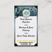 Trendy Blauwgroen leopard Print Cupcake Visitekaar Visitekaartje (Achterkant)