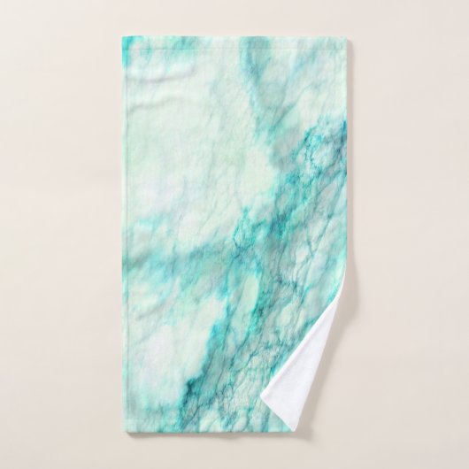 Trendy Blauwgroen Marble Pattern Bad Handdoek (Handdoek)