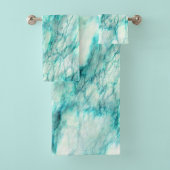 Trendy Blauwgroen Marble Pattern Bad Handdoek