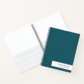 Trendy Blauwgroen Modern minimalistisch Stijlvol Notitieboek (Binnen)